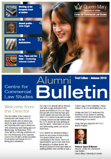 Front cover of the 2010 CCLS Alumni Bulletin