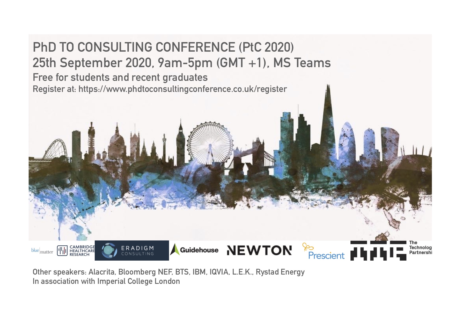 PhD to Consulting Conference 2020 infographic