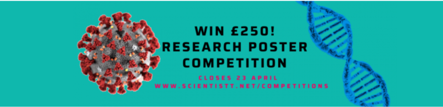advert for online poster competition by Scientistt in March 2020