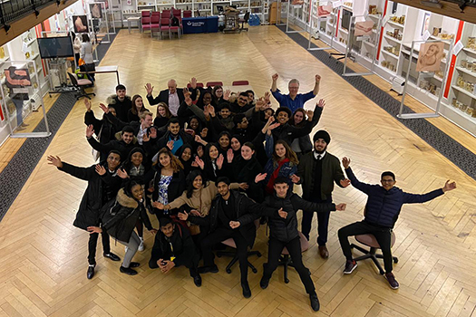 Students on the Future Leadership Programme visiting the Pathology Museum at Queen Mary