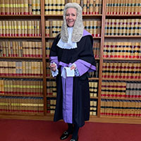 Sarah Cove in her barristers' uniform