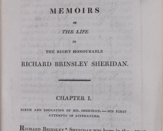 Memoirs of the Life of the Right Honourable Richard Brinsley Sheridan page 1