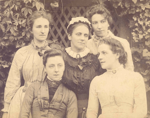 The first five teaching staff at Westfield College in 1888