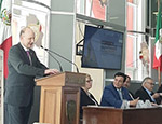 President and Principal, Professor Colin Bailey, speaking in Mexico