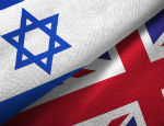 The flags of the UK and Israel