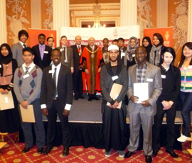 The 2011 scholarship winners at Mansion House