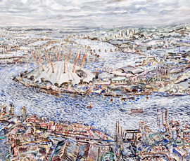 Water City (2006), part of an oil painting on canvas by local artist Frank Creber