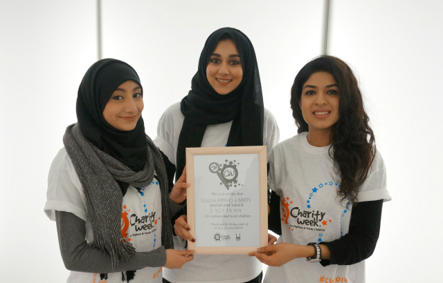 L-R: Nida Iqbal, Sadia Rehman and Maliha Asad helped with the fundraising