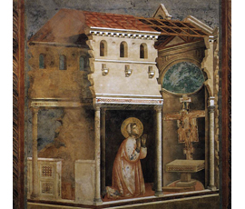 Painting by Giotto of St Francis - Miracle of the Crucifix
