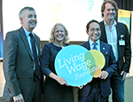 Professor Jane Wills (second from left) with other Living Wage Champions