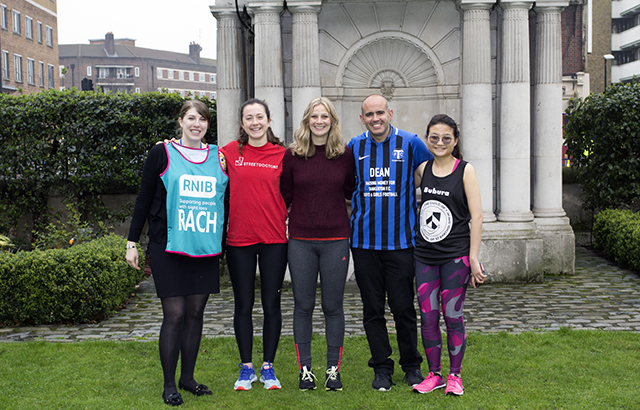 Queen Mary staff and students running the 2018 marathon