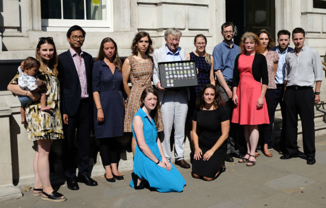 Returning our Ebola Medals with Lord Dubs