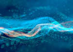 Waves of connected particles. Credit: piranka/iStock.com