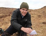 Richard Buggs collecting Dwarf Birch sample