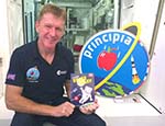 Tim Peake with the Space Diary (c) Curved House