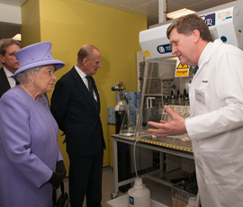 The Queen and Duke of Edinburgh meet Gareth Sanger, professor of neuropharmacology