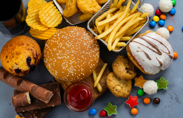 Selection of unhealthy foods and drink. Credit:happy_lark/ iStock.com