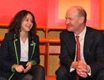 David Willetts MP with pupil from Haggerston School