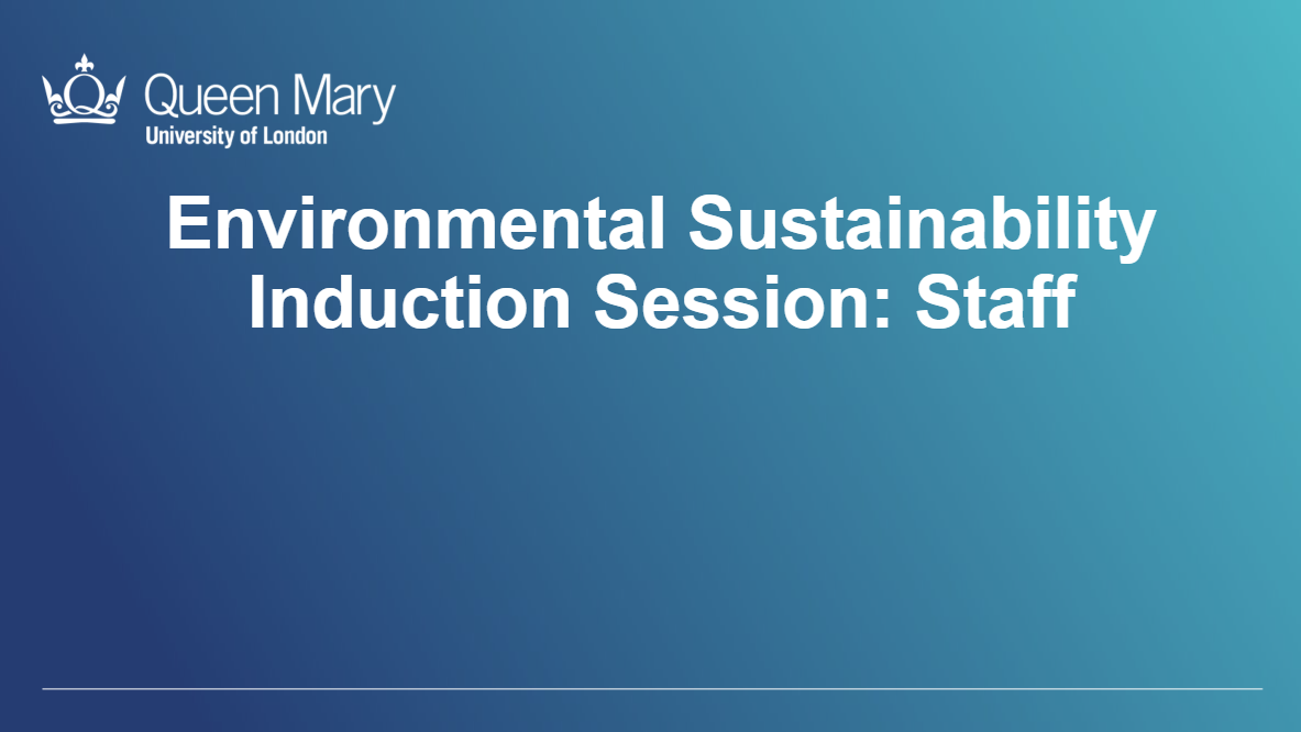 Staff Environmental Sustainability Induction 