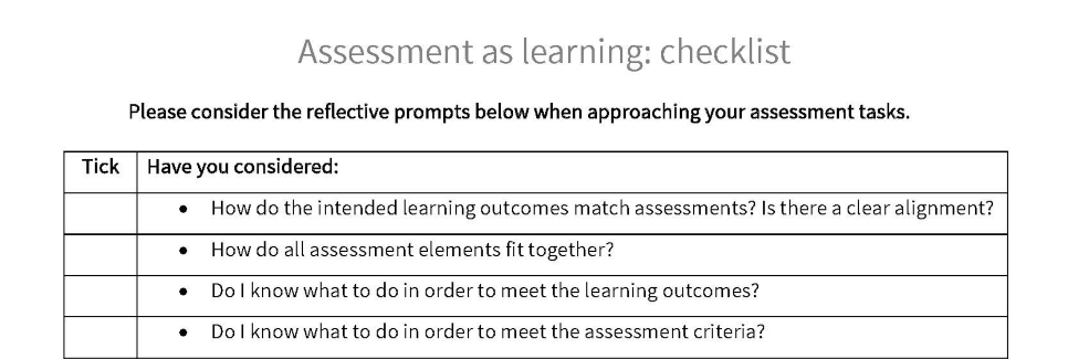 A screenshot of a checklist in pdf format