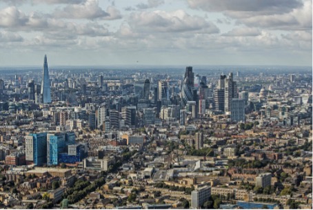 A panoramic view of central London