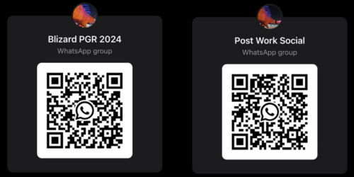QR codes for PGR student WhatsApp groups