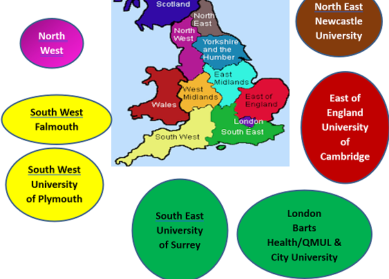 Map of Diabetes Research Lay Panel Group areas