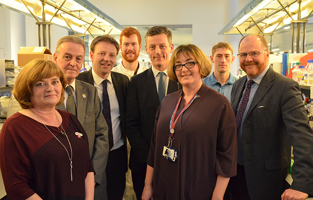 Health ministers and politicians visiting brain tumour research labs