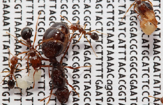 Image of ants and DNA codes