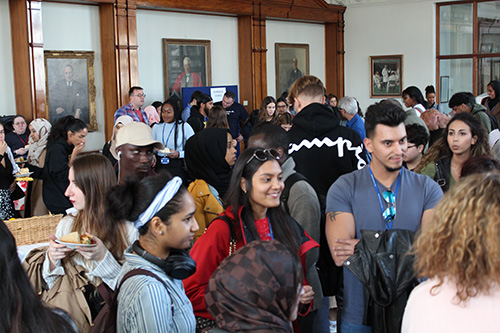 Students at the student induction event