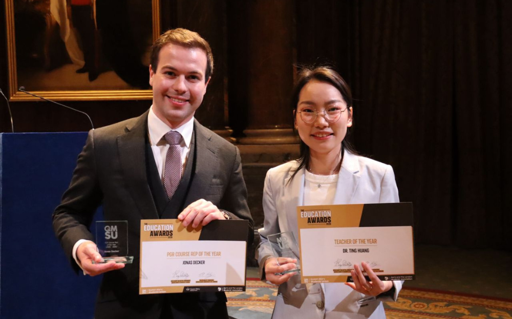 Image of Jonas Decker and Dr Ting Huang on the right