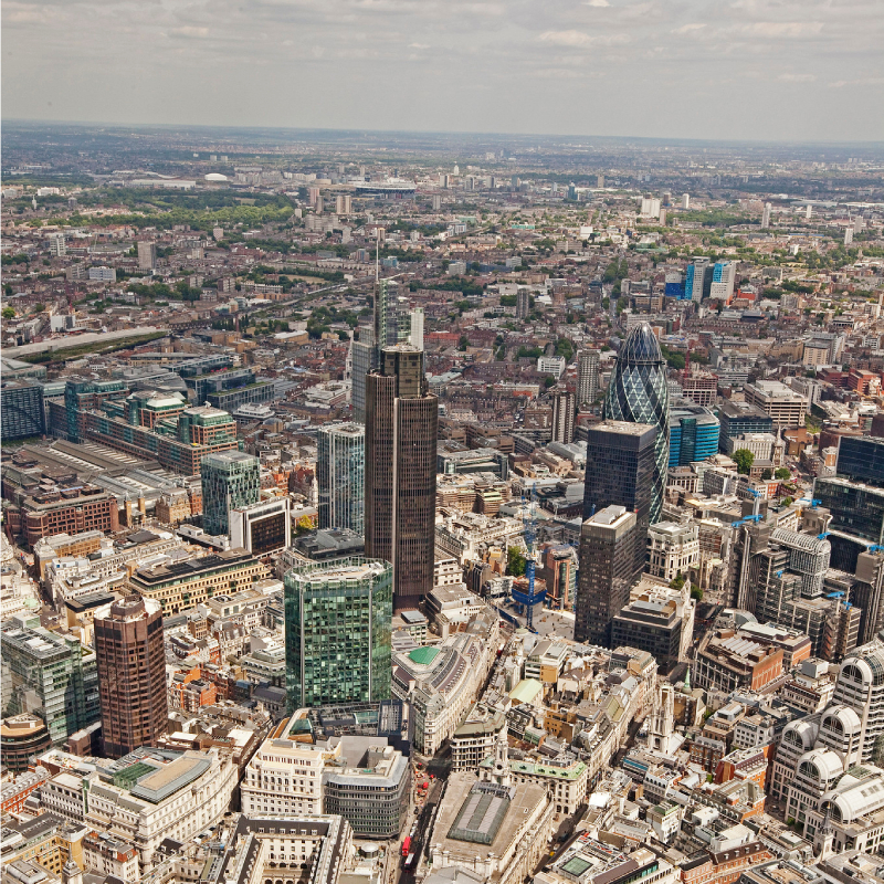 A birds eye view of central London