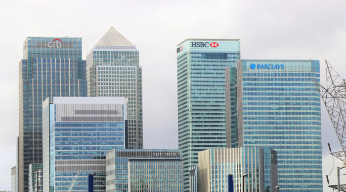 A selection of banks in London