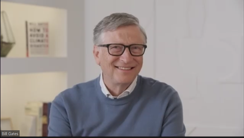 Bill Gates presenting at the How to Avoid a Climate Disaster webinar