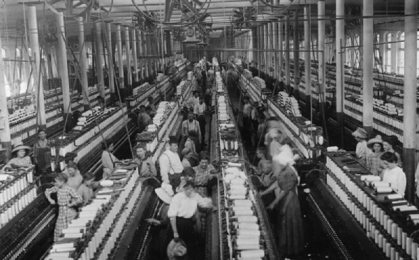 A factory in the industrial revolution.
