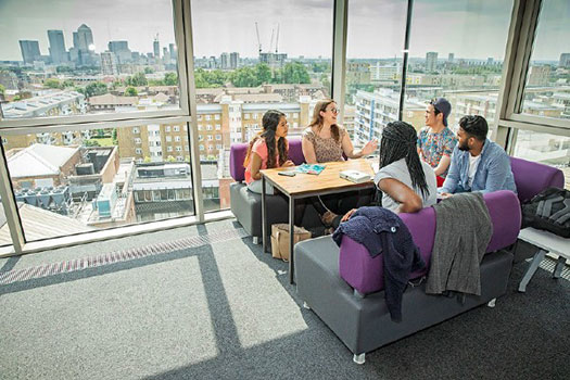 Queen Mary Students sat in the Graduate Centre