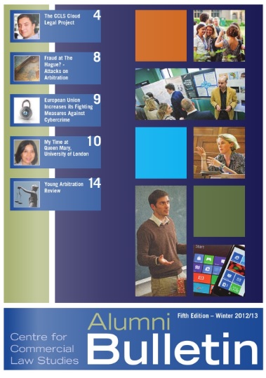Front cover of the 5th CCLS Alumni Bulletin showing people teaching and at conferences