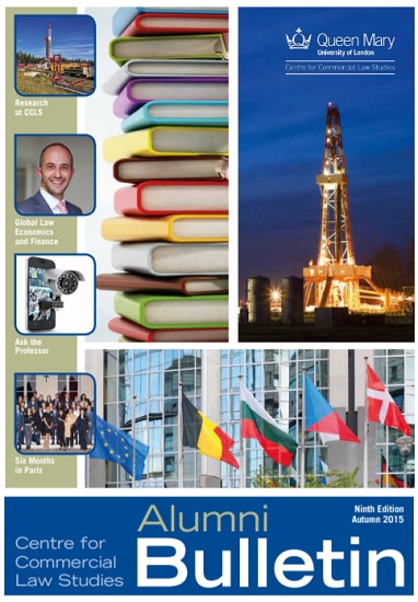 Front cover of issue 9 of the CCLS alumni bulletin showing books and European flags