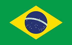 Brazilian flag - green background, yellow diamond and blue globe in the centre