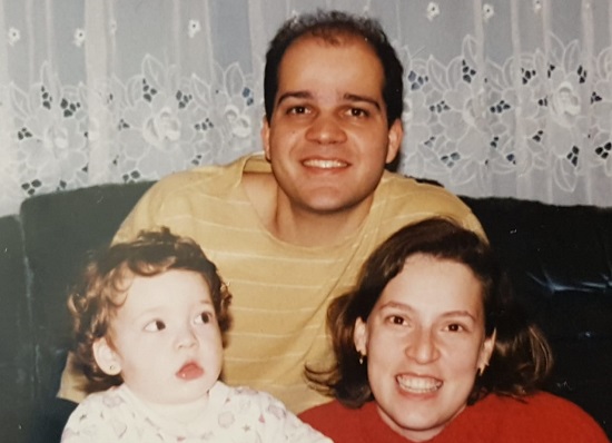 Dan with his family in 1997, shortly after their arrival in London