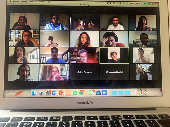 photo of a laptop screen during online alumni event for QMUL alumni from Argentina