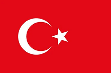National flag of Turkey - red background with white crescent and star