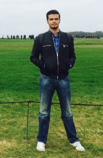 Yashvardhan Rana standing in front of cordon on Salisbury Plain