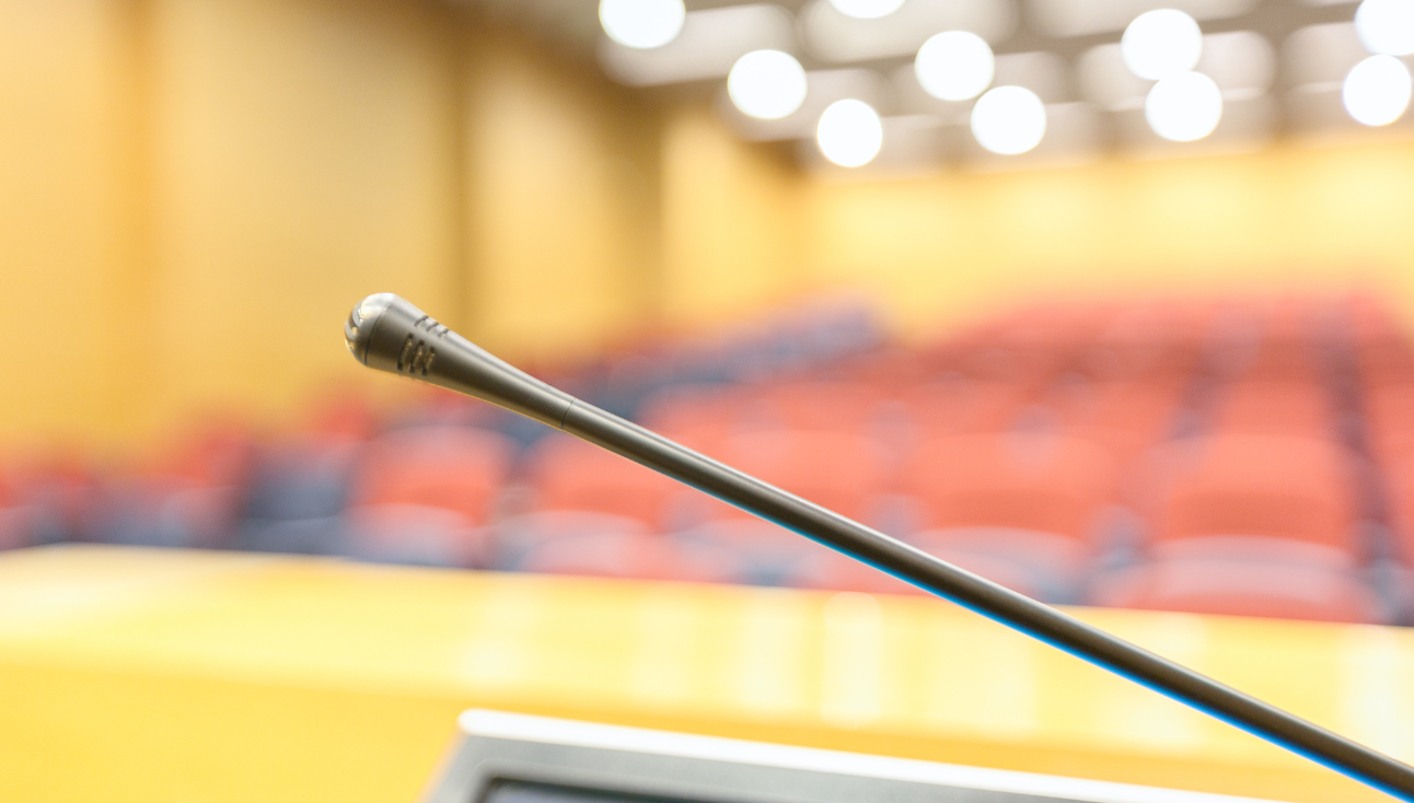 Microphone at lectern