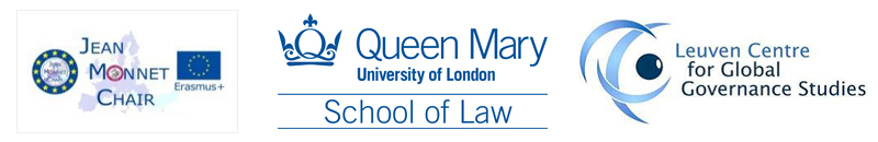 Jean Monet Chair, Leuven Centre and QMUL School of Law logo