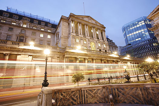 Bank of England at night