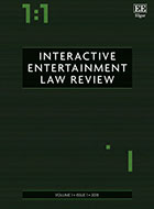 Interactive Entertainment Law Review cover - green with 1:1 in the left corner