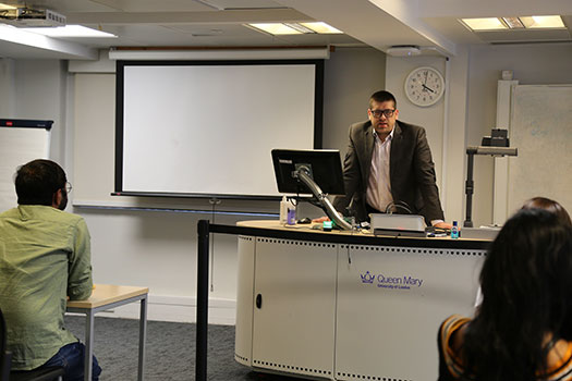 Dr Daniel Behn giving a lecture at the Centre for Commercial Law Studies
