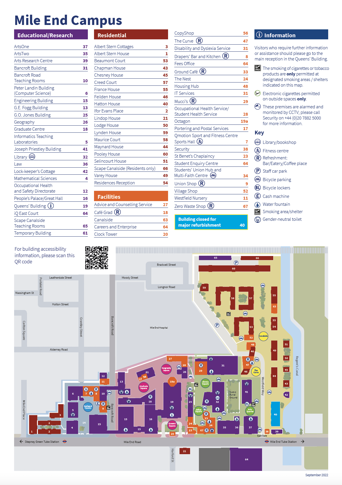 Mile End Campus map