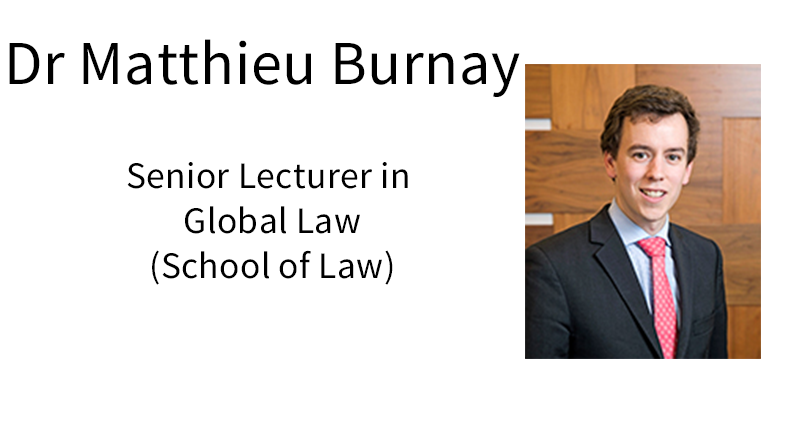 Dr Matthieu Burnay, Senior Lecturer in Global Law (School of Law).